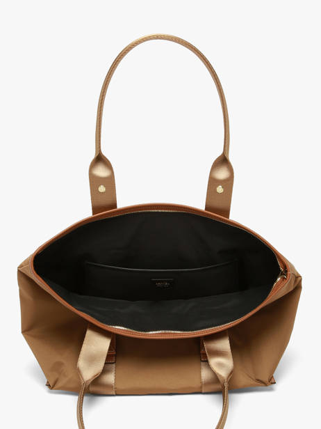 Sac Cabas Zippé M Mistral Rollable Nylon Et Cuir Lancel Marron mistral A13995 vue secondaire 4