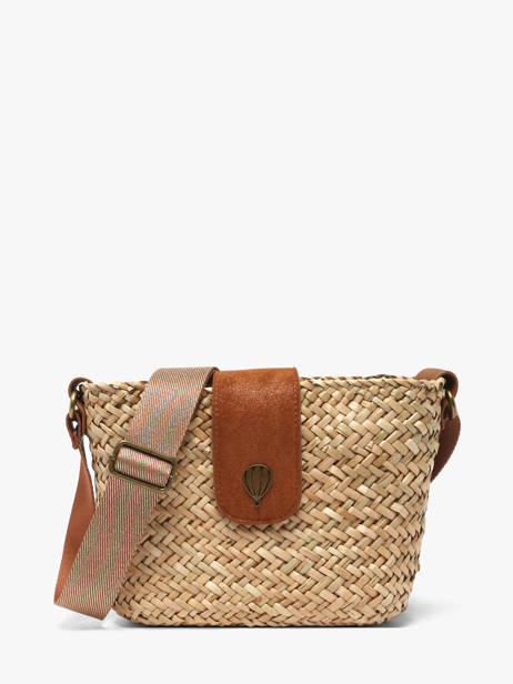 Sac Bandoulière Estival Raphia Le voyage en panier Beige estival PM944