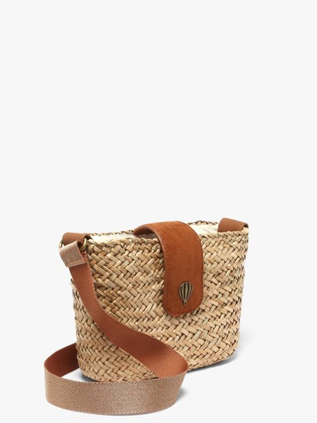 Sac Bandoulière Estival Raphia Le voyage en panier Beige estival PM944 vue secondaire 1