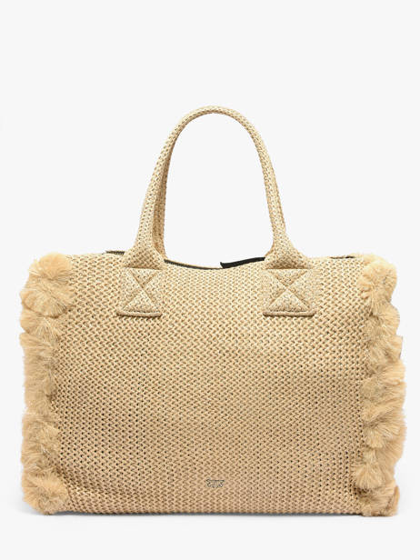 Sac Porté Main Logo Shopper Raphia Pinko Beige logo shopper 6673A39Y vue secondaire 5