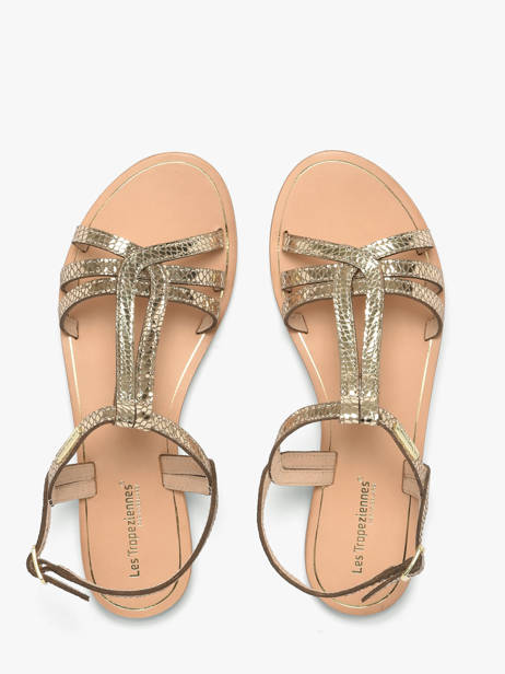 Nu-pieds En Cuir Les tropeziennes Or women HAMELIE vue secondaire 3