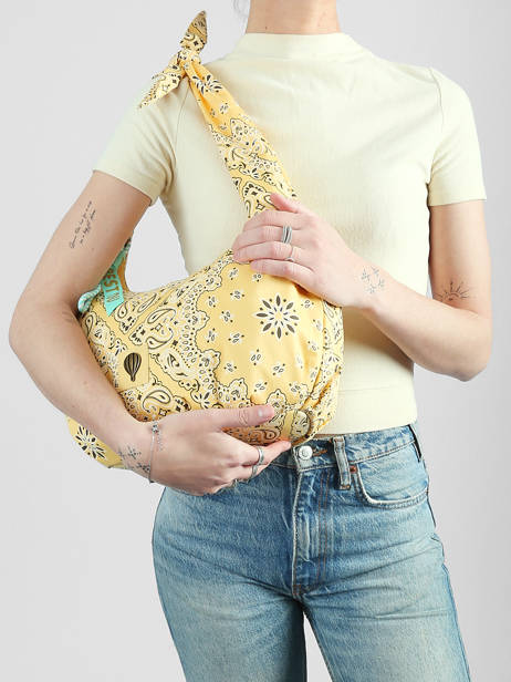 Sac Porté épaule Bandana Coton Le voyage en panier Jaune bandana PM970 vue secondaire 1