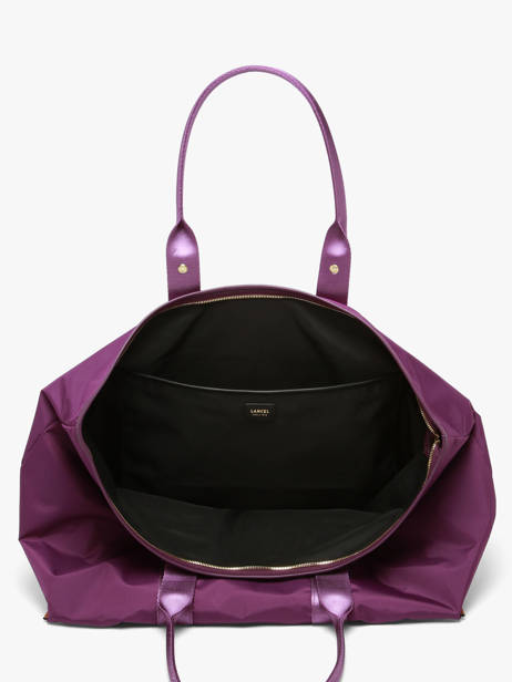 Sac Cabas Zippé L Mistral Rollable Nylon Et Cuir Lancel Violet mistral A13996 vue secondaire 4