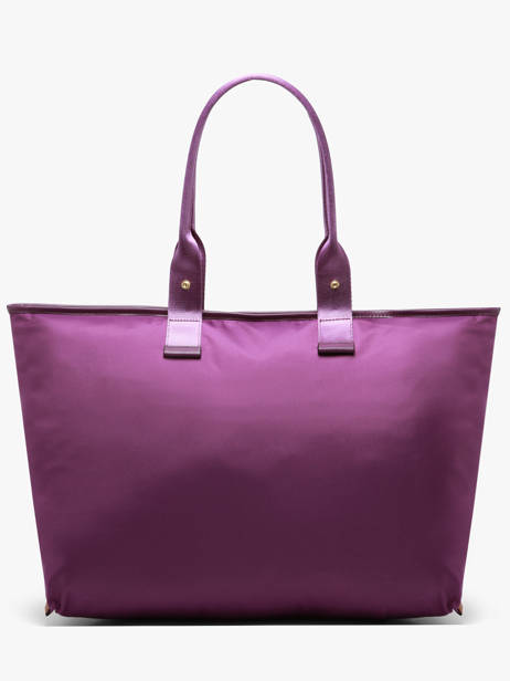 Sac Cabas Zippé L Mistral Rollable Nylon Et Cuir Lancel Violet mistral A13996 vue secondaire 5