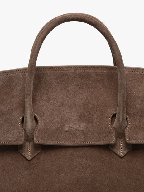 Sac à Main Clara Cuir Daim Nathan baume Marron nathan 2S vue secondaire 3