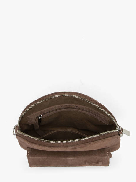 Sac Bandoulière Dorine Cuir Daim Nathan baume Marron nathan 32PS vue secondaire 4