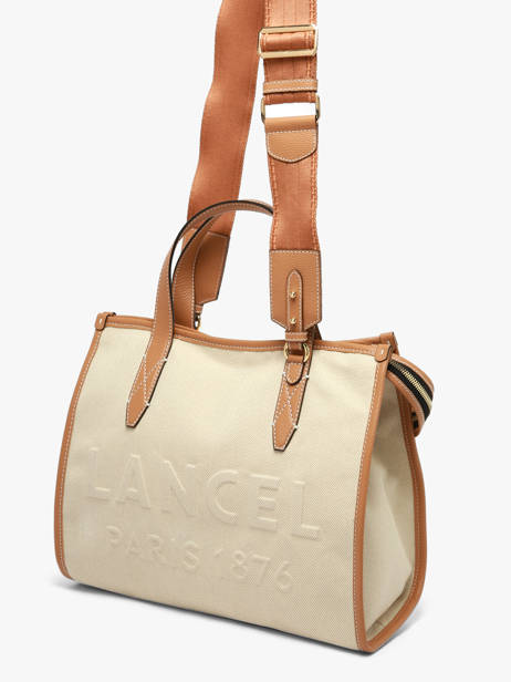 Sac Cabas Zippé M Jour Toilet Et Cuir Lancel Beige jour A14027 vue secondaire 2