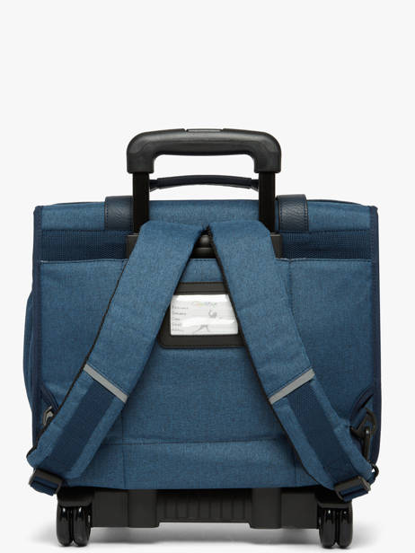 Cartable à Roulettes 2 Compartiments Cameleon Bleu vintage color CR38 vue secondaire 3
