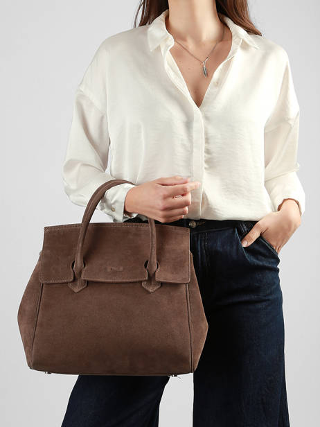 Sac à Main Clara Cuir Daim Nathan baume Marron nathan 2S vue secondaire 1