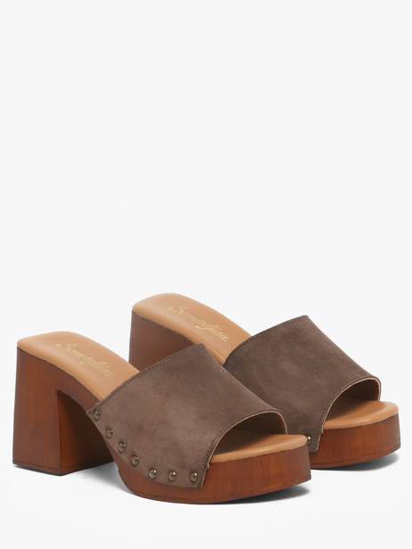 Mules à Talon En Cuir Semerdjian Marron women LAILA vue secondaire 1