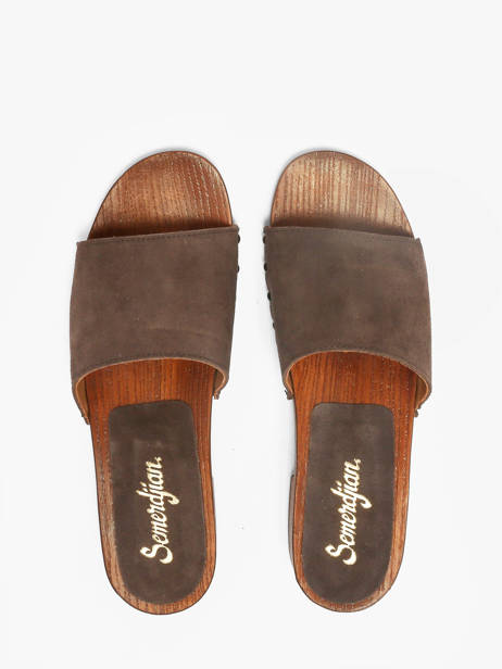 Mules En Cuir Semerdjian Marron women IOLE vue secondaire 3
