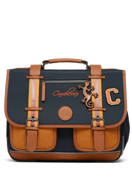 Cartable Enfant 2 Compartiments Cameleon Bleu vintage urban CA38 vue secondaire 5