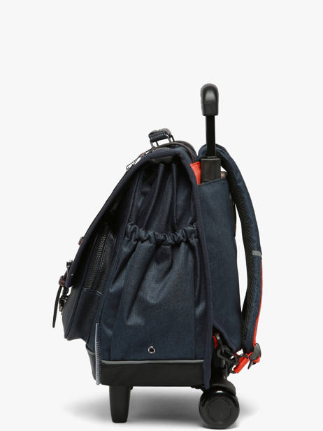 Cartable à Roulettes 3 Compartiments Cameleon Bleu vintage urban CR41 vue secondaire 1