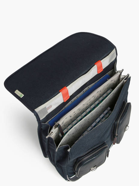 Cartable à Roulettes 3 Compartiments Cameleon Bleu vintage urban CR41 vue secondaire 2