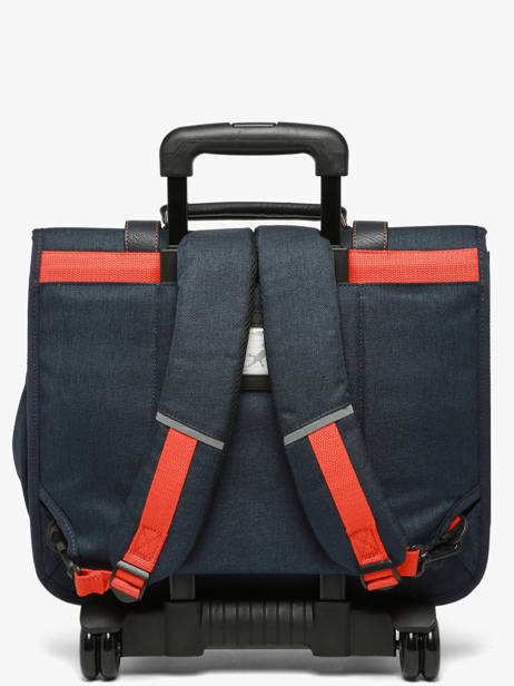 Cartable à Roulettes 3 Compartiments Cameleon Bleu vintage urban CR41 vue secondaire 3
