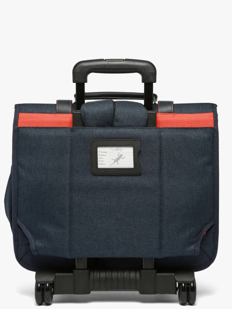 Cartable à Roulettes 3 Compartiments Cameleon Bleu vintage urban CR41 vue secondaire 4