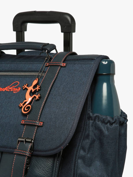 Cartable à Roulettes 3 Compartiments Cameleon Bleu vintage urban CR41 vue secondaire 5
