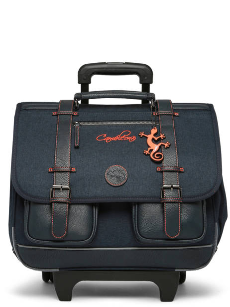 Cartable à Roulettes 3 Compartiments Cameleon Bleu vintage urban CR41 vue secondaire 6