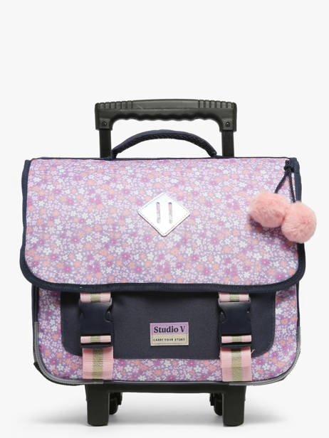 Sac A Dos à Roulettes 2 Compartiments Milky kiss Violet blossoming beauty 1472