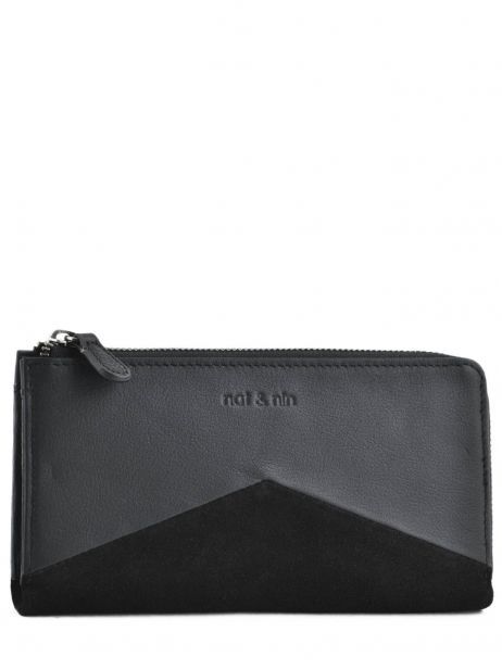 Portefeuille Vintage Cuir Nat et nin Noir vintage LINN