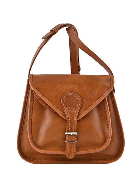 Sac Bandoulière Labesace Cuir Paul marius Marron vintage BESACE