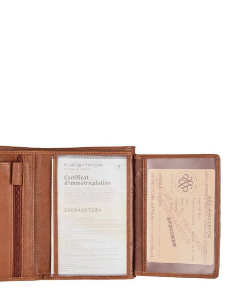Portefeuille Arthur Cuir Arthur & aston Marron johany 805 vue secondaire 3